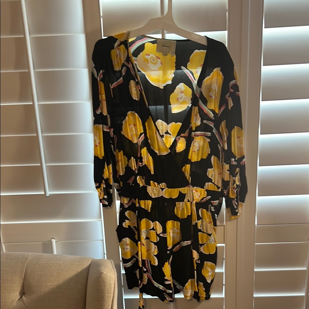 Elevenses Black and Yellow Floral Jumpsuit